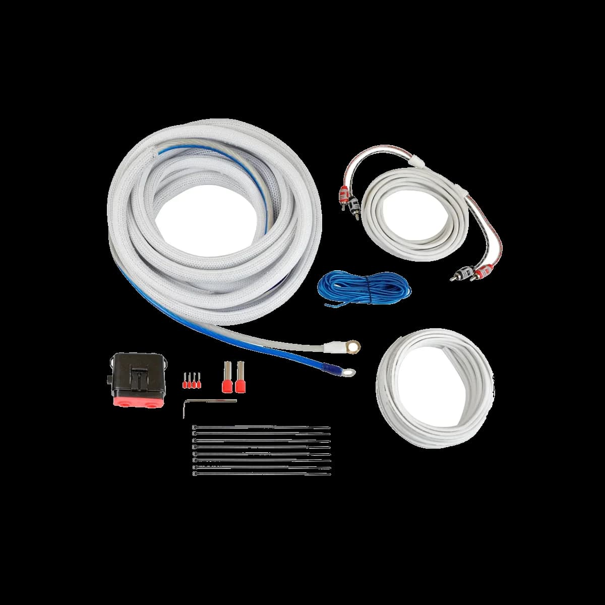 4 Gauge Complete Waterproof Amp Kit, 20ft. with RCA, Speaker Cable - CAKM42