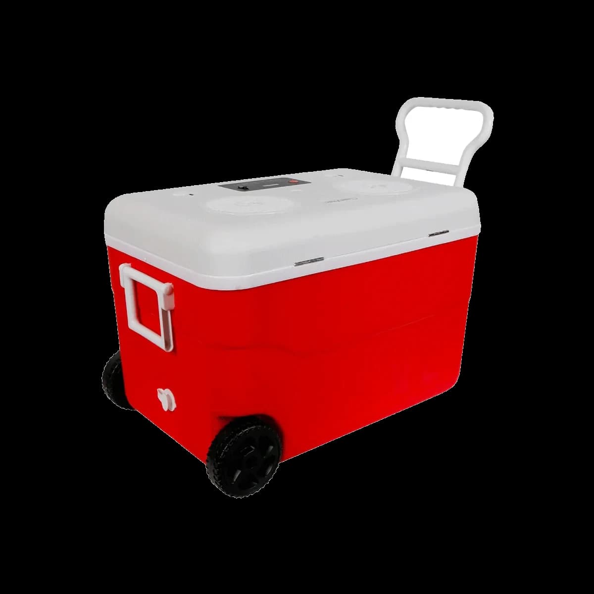 55QT Red Cooler with 6.5" 2-Way Marine Built-In Speakers, BT Streaming, Phone Charger, 10hr Battery - CVC65R