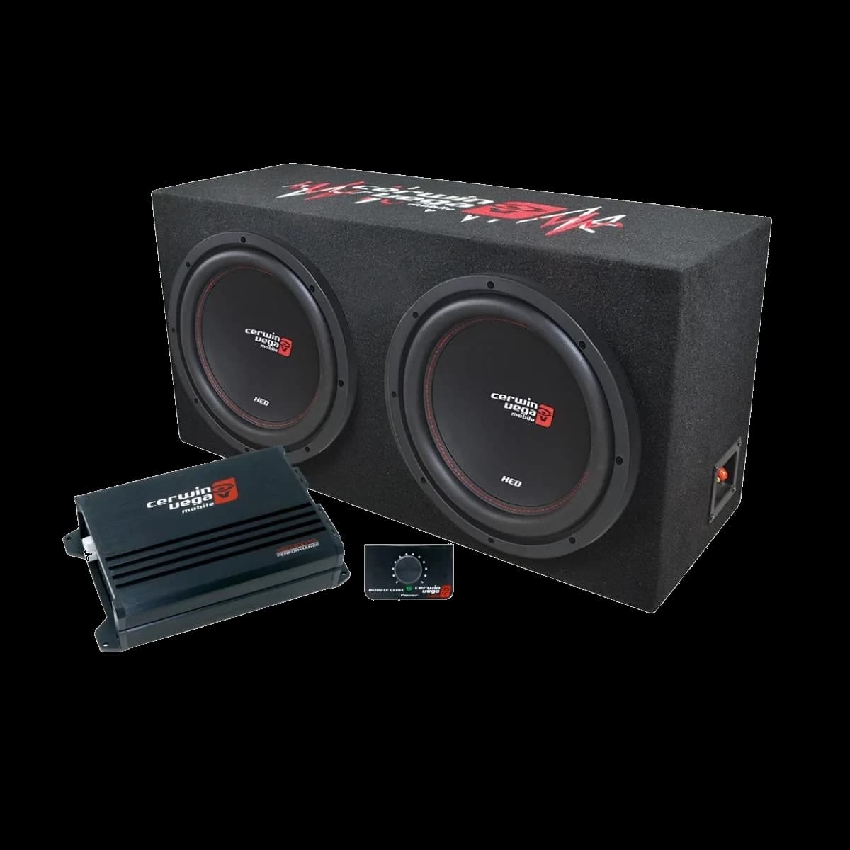 XED Series Dual 12" Sealed Enclosure & Amplifier Bass Package - BKX212S