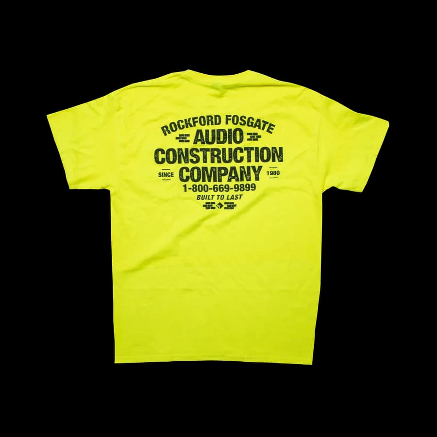 Yellow Pocket T-shirt w/ Audio Construction Graphic-XL