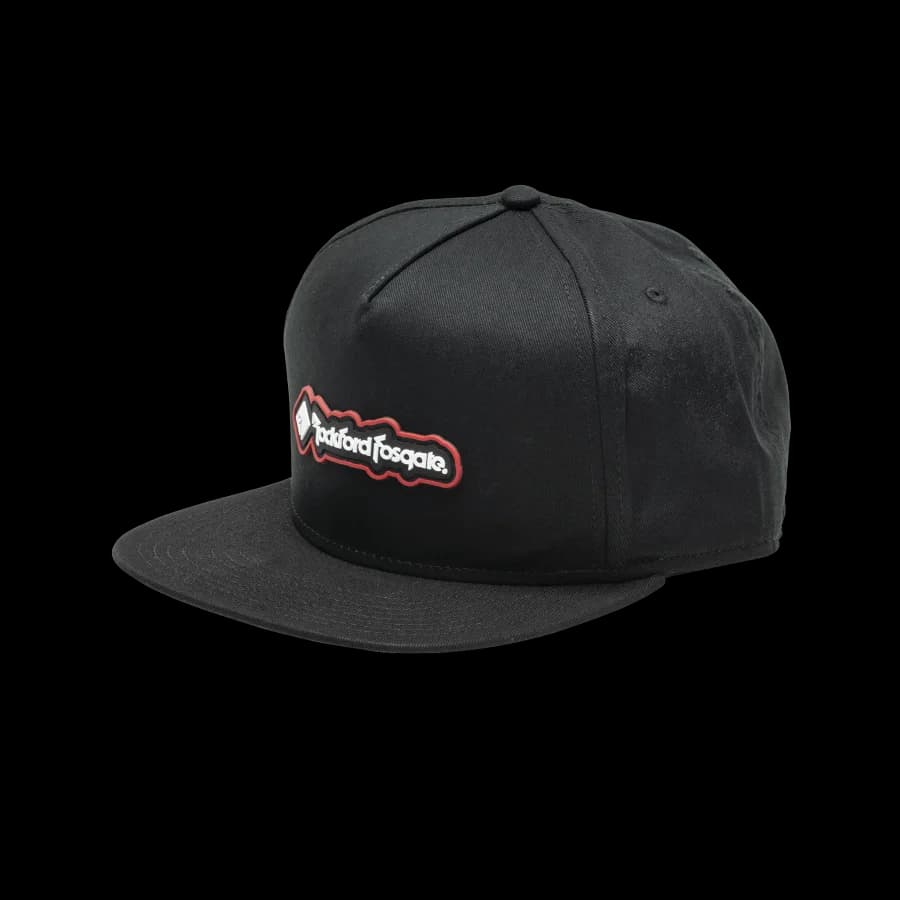 Black Snapback w/ Rubber Sewn-on Patch