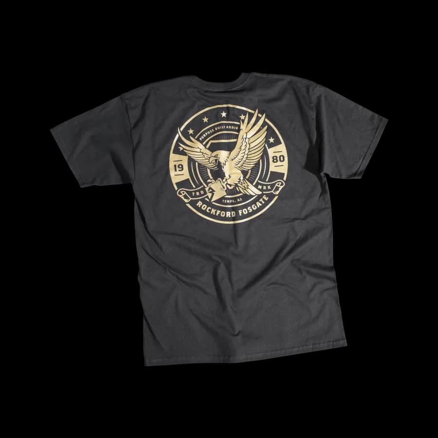 Black T-shirt w/ Gold Eagle RF Graphic-M