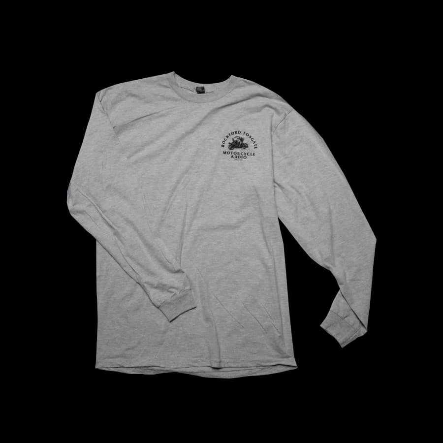 Heather Gray Long Sleeve with Motorcycle Graphic-M
