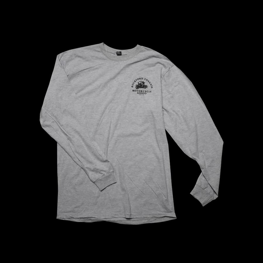 Heather Gray Long Sleeve with Motorcycle Graphic-L