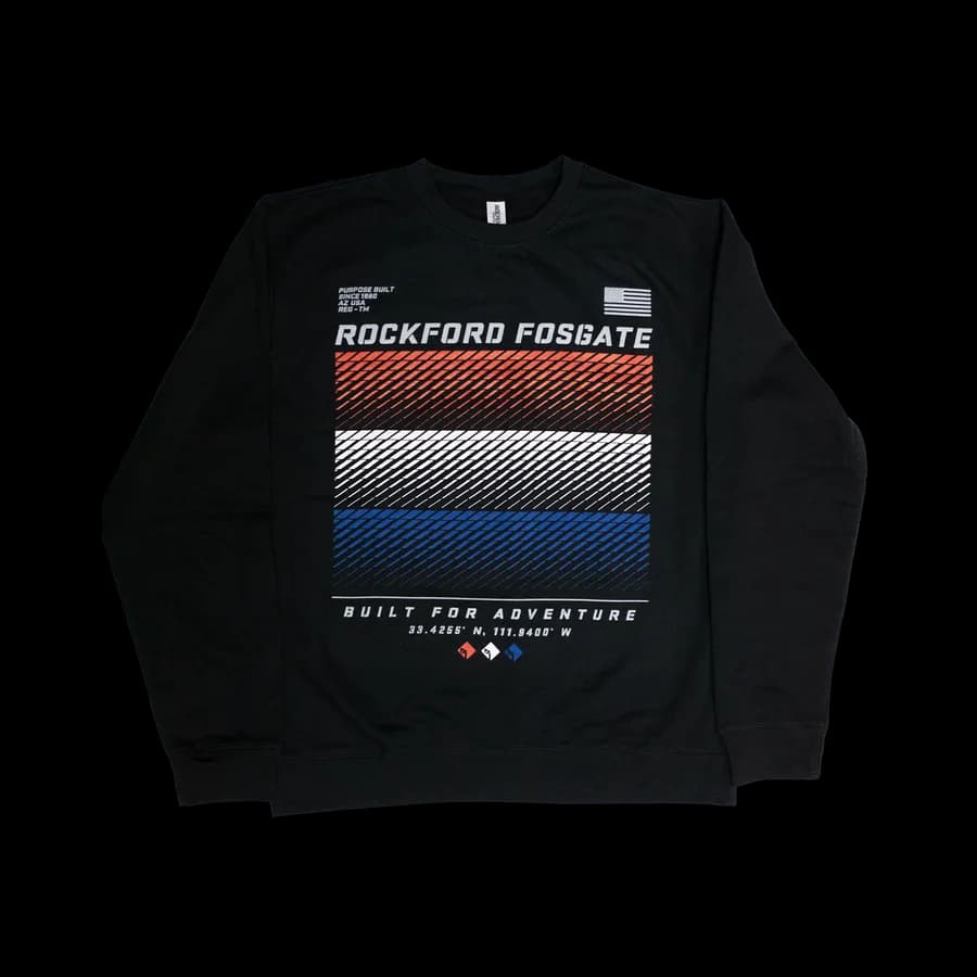 Black Crew Neck Sweatshirt w/Red White Blue RF Graphic-XXL