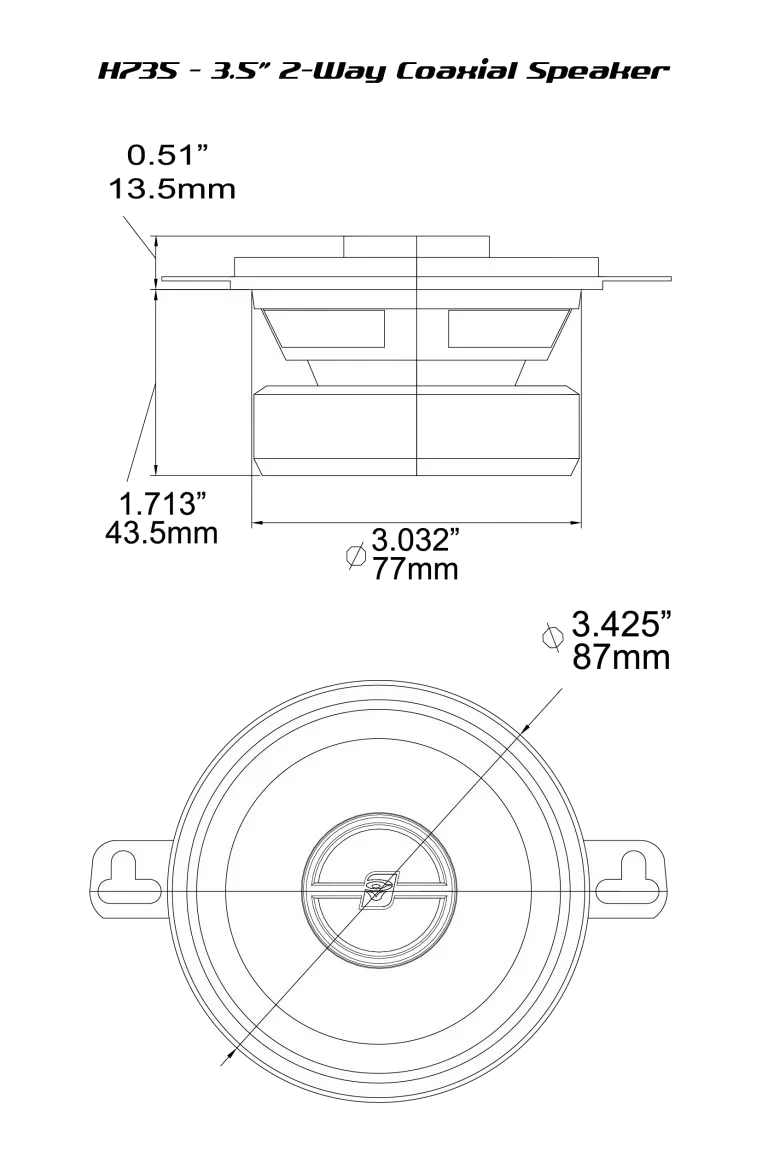 H735 - HED Series 3.5" 2-Way Coaxial Speakers