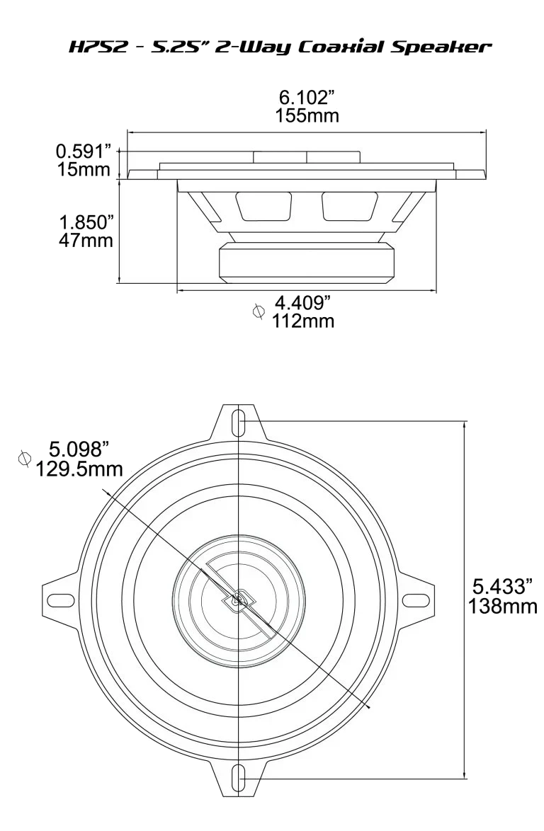 H752 - HED Series 5.25" 2-Way Coaxial Speakers