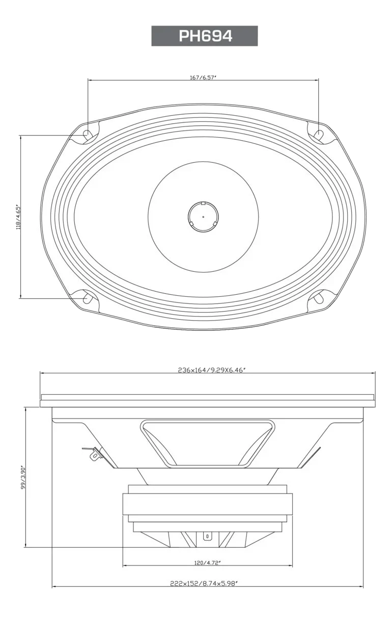PRO Series 6"x9" 2-Way Full-Range Coax Horn Speakers - PH694