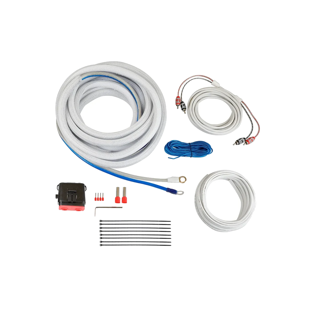 8 Gauge Complete Waterproof Amp Kit, 20ft. With RCA, Speaker Cable - CAKM82