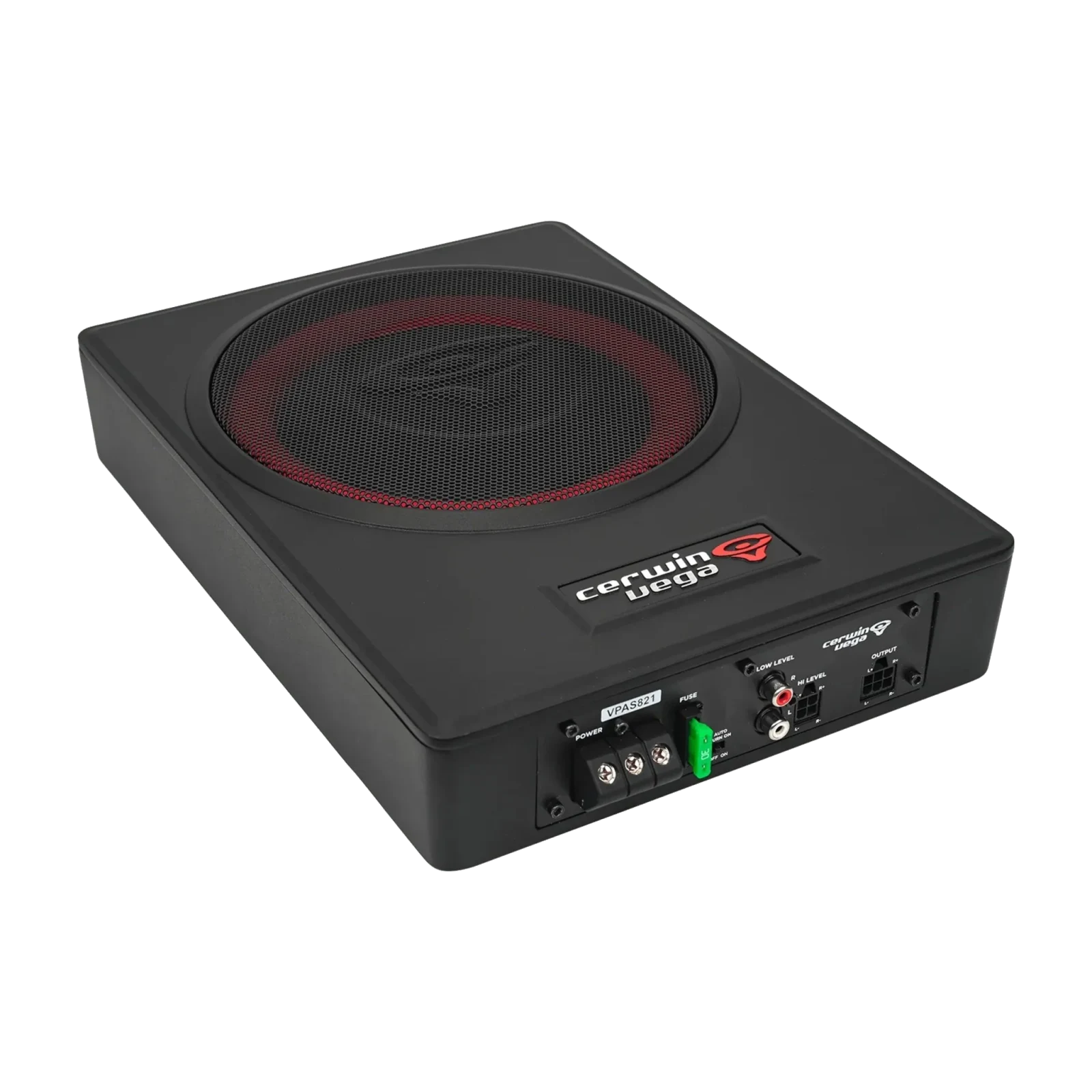 8" Powered Slim Subwoofer Enclosure with 2CH Output for Additional Speakers - VPAS821