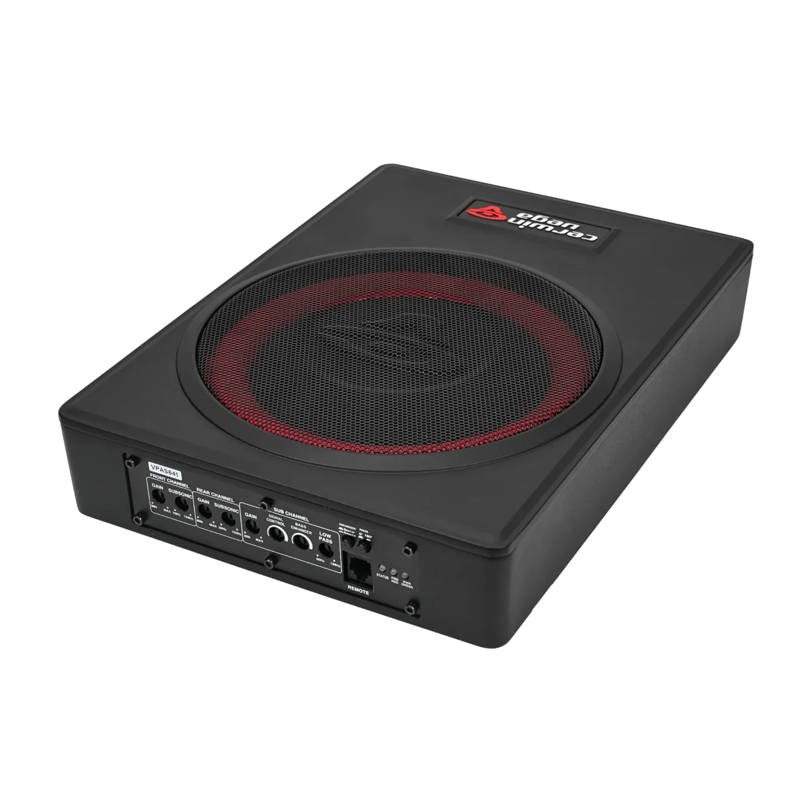 8" POWERED SLIM SUBWOOFER ENCLOSURE WITH 4 CH OUTPUT FOR ADDTIONAL SPEAKERS - VPAS841