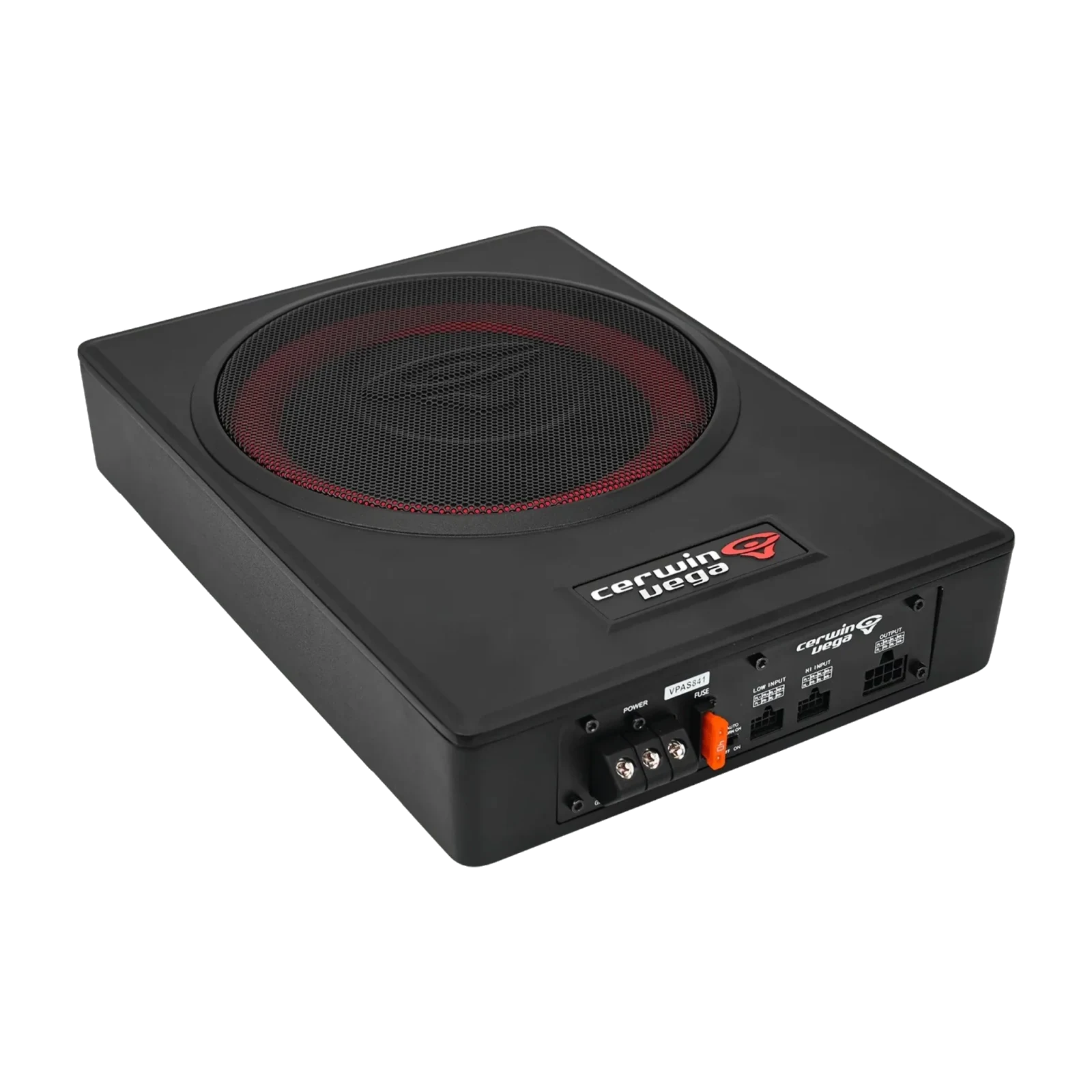 8" POWERED SLIM SUBWOOFER ENCLOSURE WITH 4 CH OUTPUT FOR ADDTIONAL SPEAKERS - VPAS841