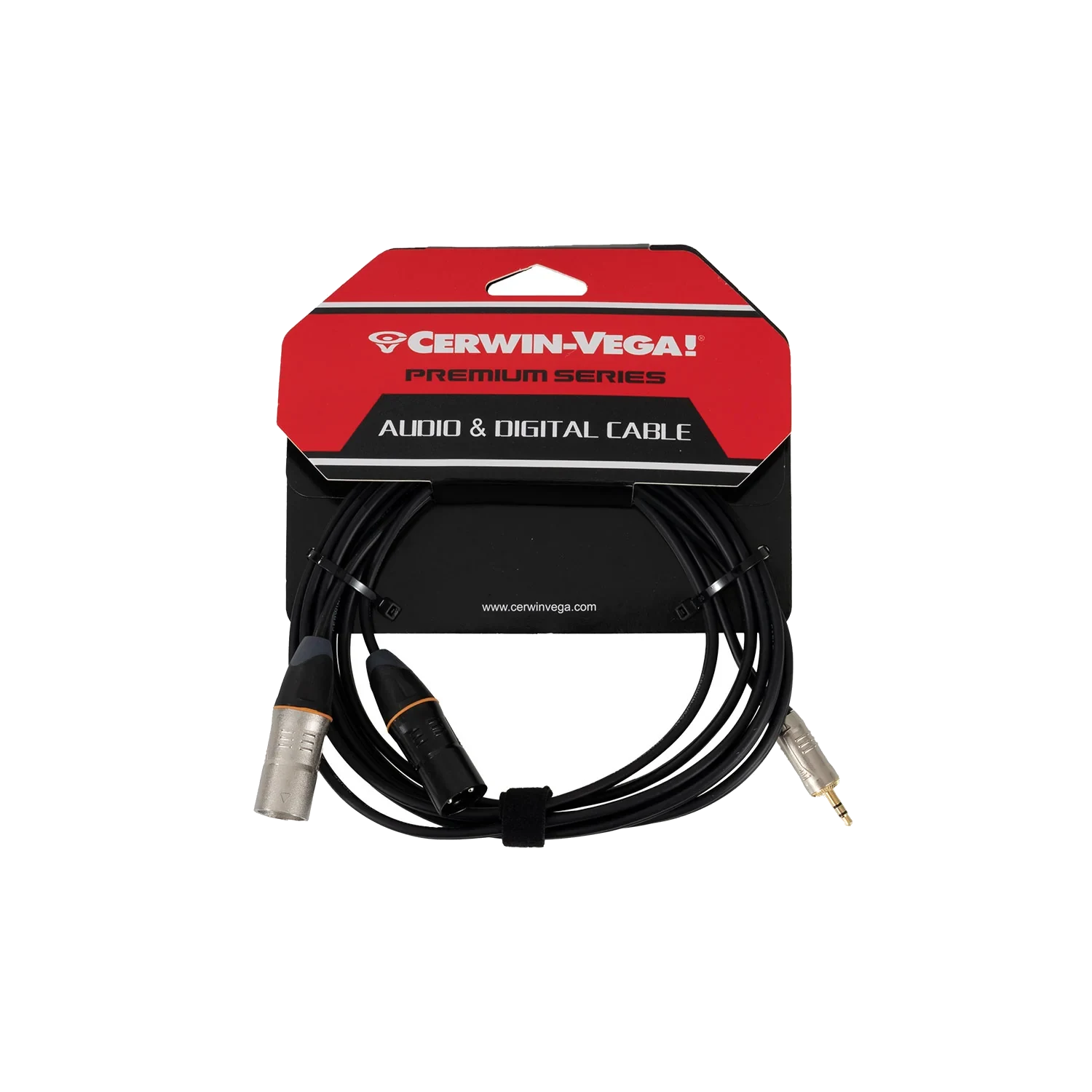 CBL35MMDXLR10 - 3.5MM STEREO MALE TO DUAL XLR MALES (10 FT)