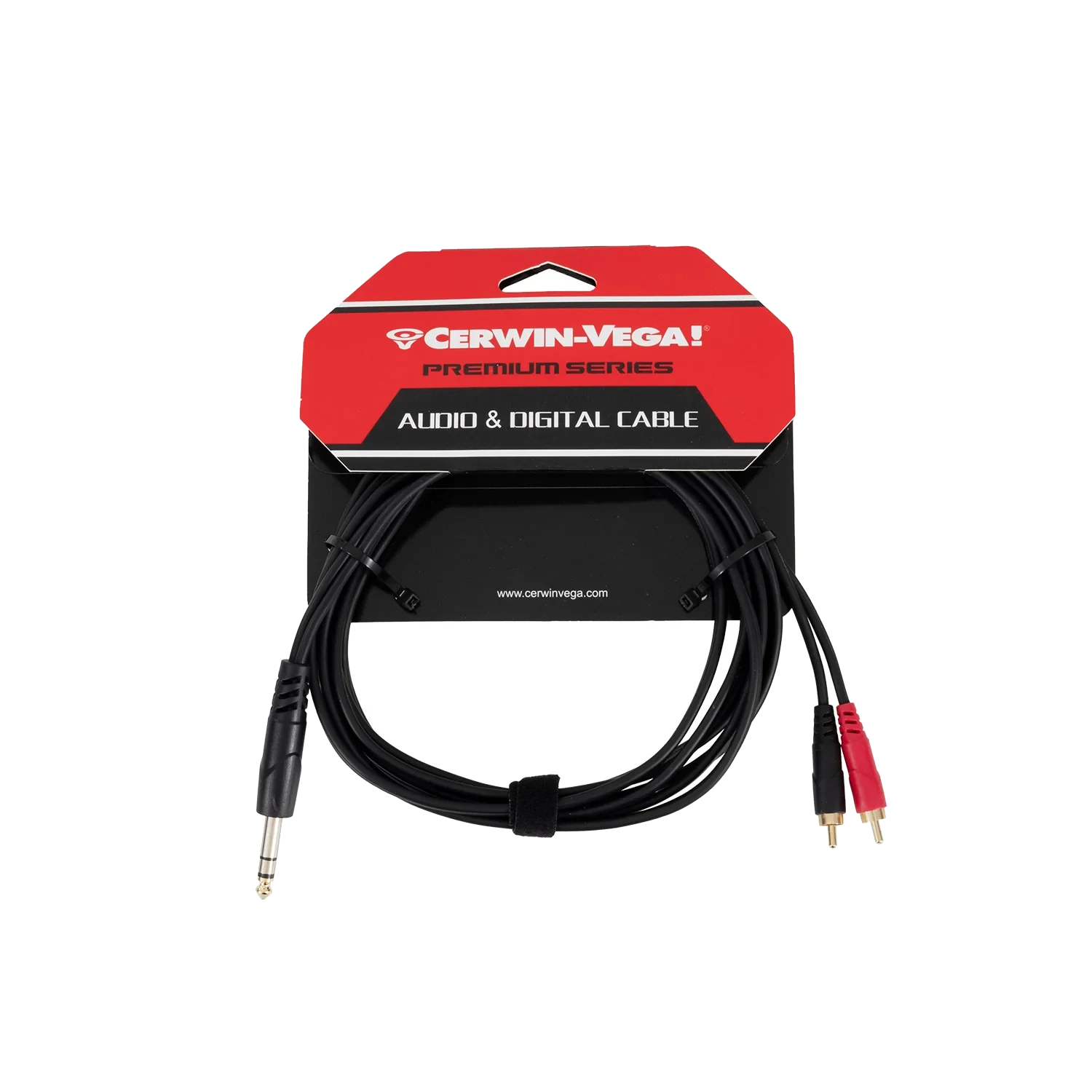 CBLDRCATRS12 - RCA DUAL MALE TO 1/4" MALE STEREO (12 FT)