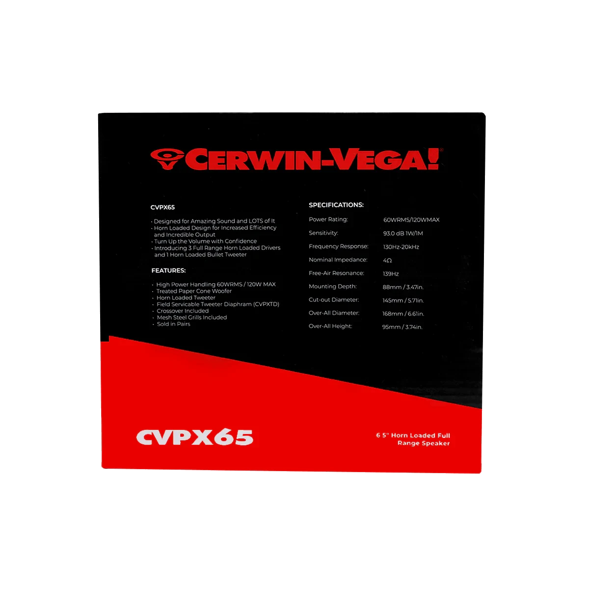 CVPX65 - CVPX Series 6.5" 2-Way Full Range Speaker w/Horn Tweeter