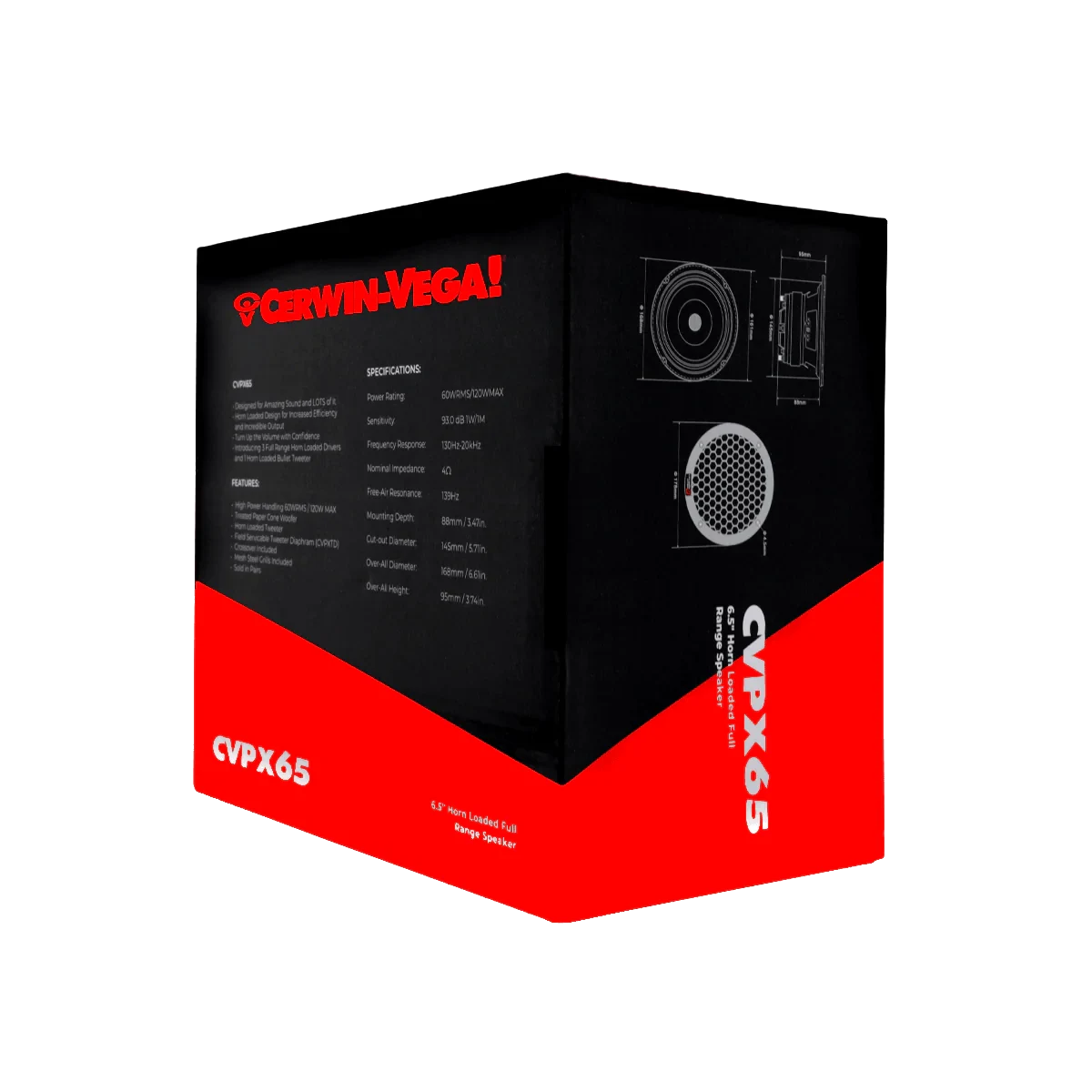 CVPX65 - CVPX Series 6.5" 2-Way Full Range Speaker w/Horn Tweeter