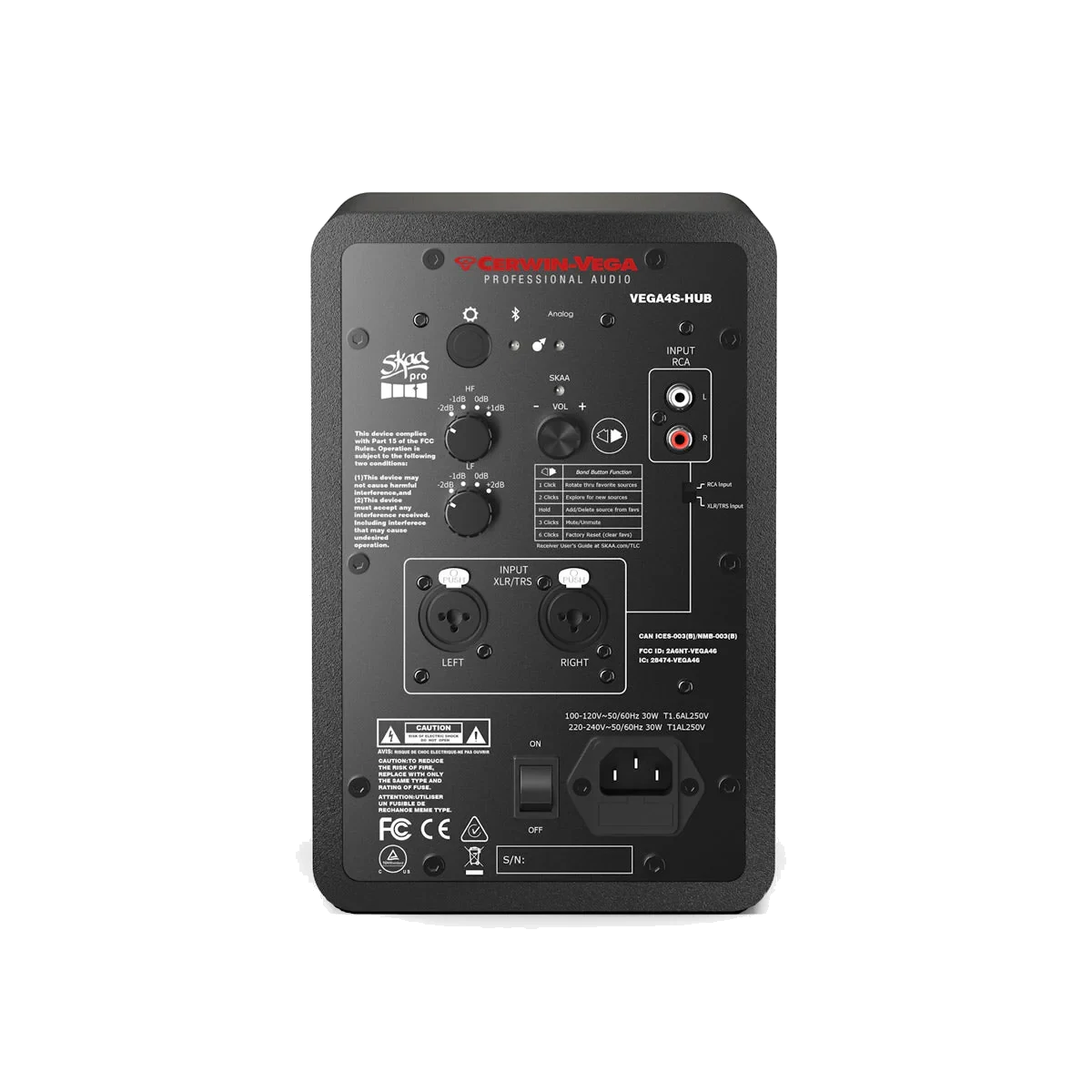 VEGA4SB-PR 4” 2-WAY STUDIO MONITOR PAIR (HUB/SAT)