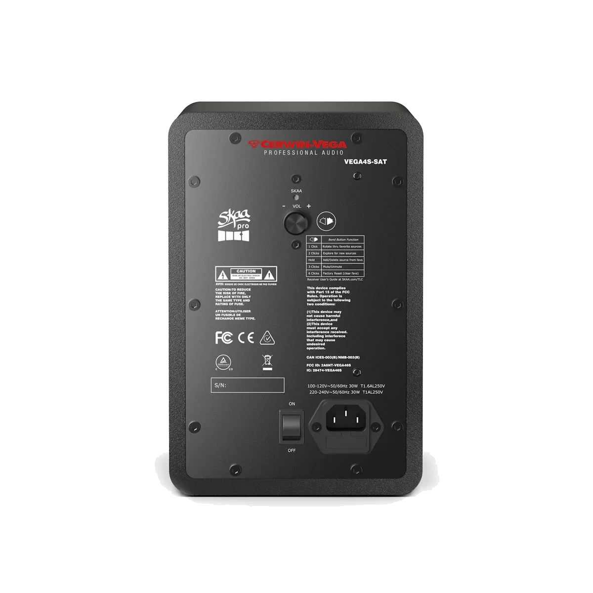 VEGA4SB-PR 4” 2-WAY STUDIO MONITOR PAIR (HUB/SAT)