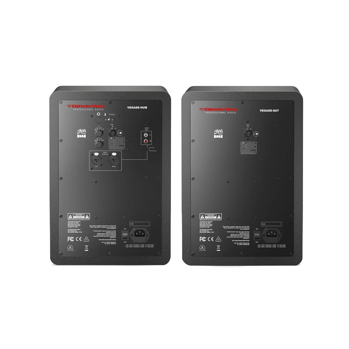 VEGA8SB-PR 8” 2-WAY STUDIO MONITOR PAIR (HUB/SAT)