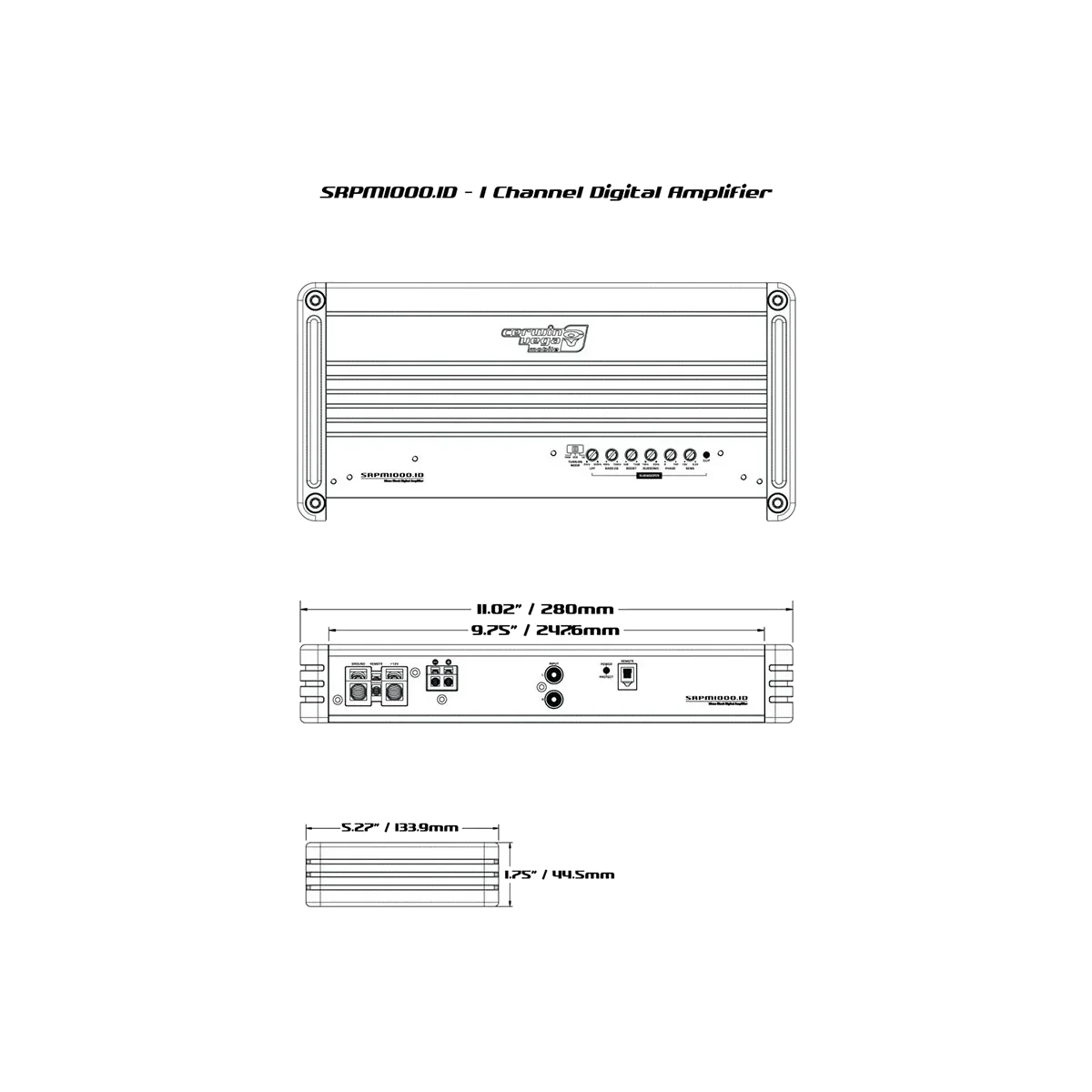 SRPM Stroker 1-Channel Monoblock Class-D Amplifier (White) - SRPM1000.1DW