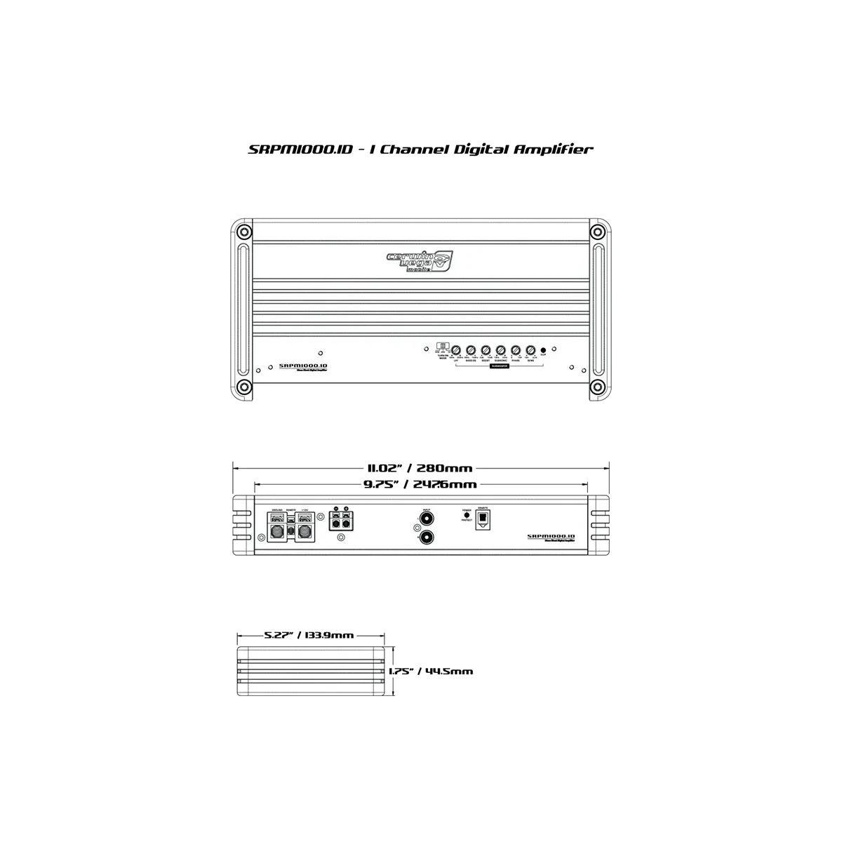 SRPM Stroker 1-Channel Monoblock Class-D Amplifier - SRPM1000.1D