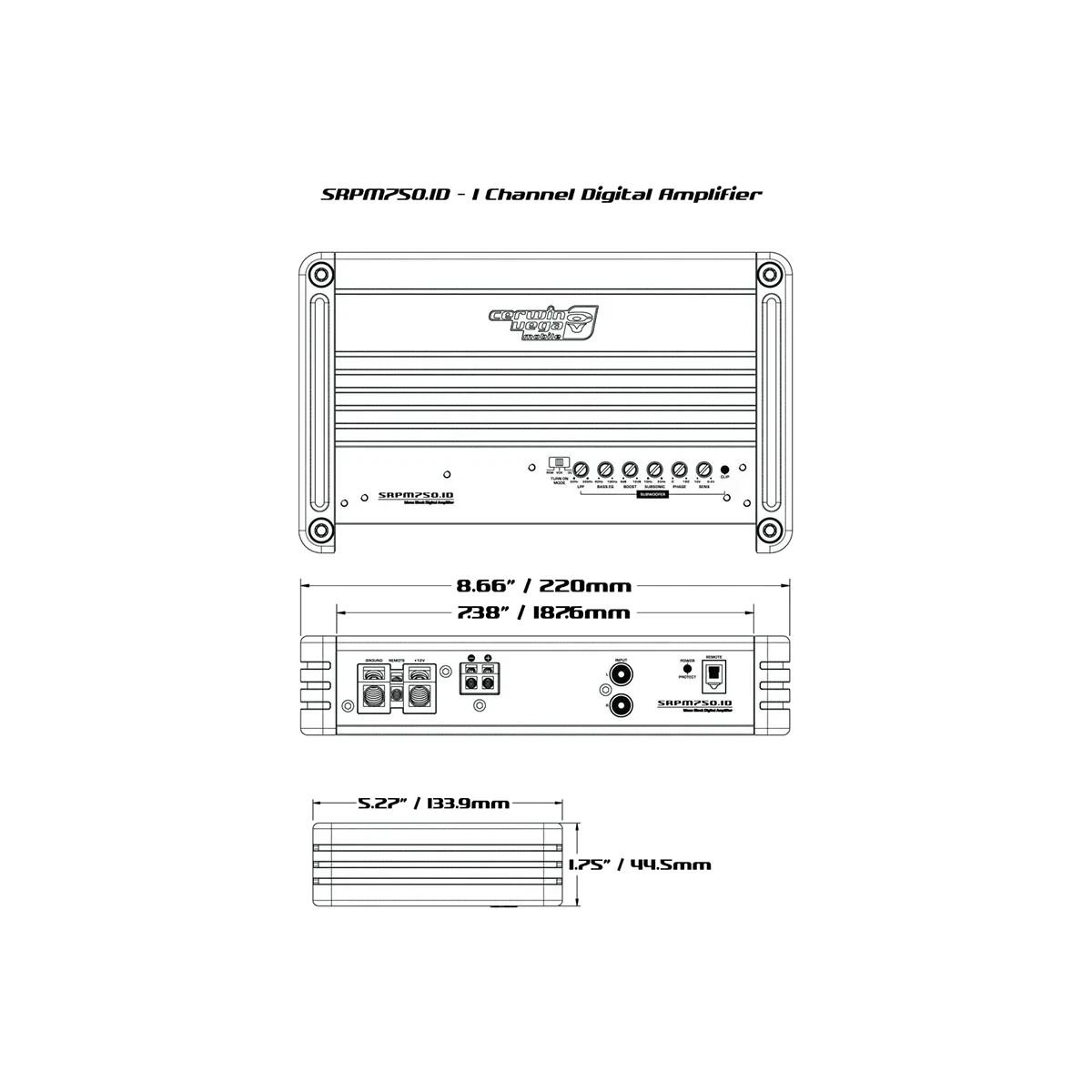 SRPM Stroker 1-Channel Class-D Monoblock Amplifier - SRPM750.1D