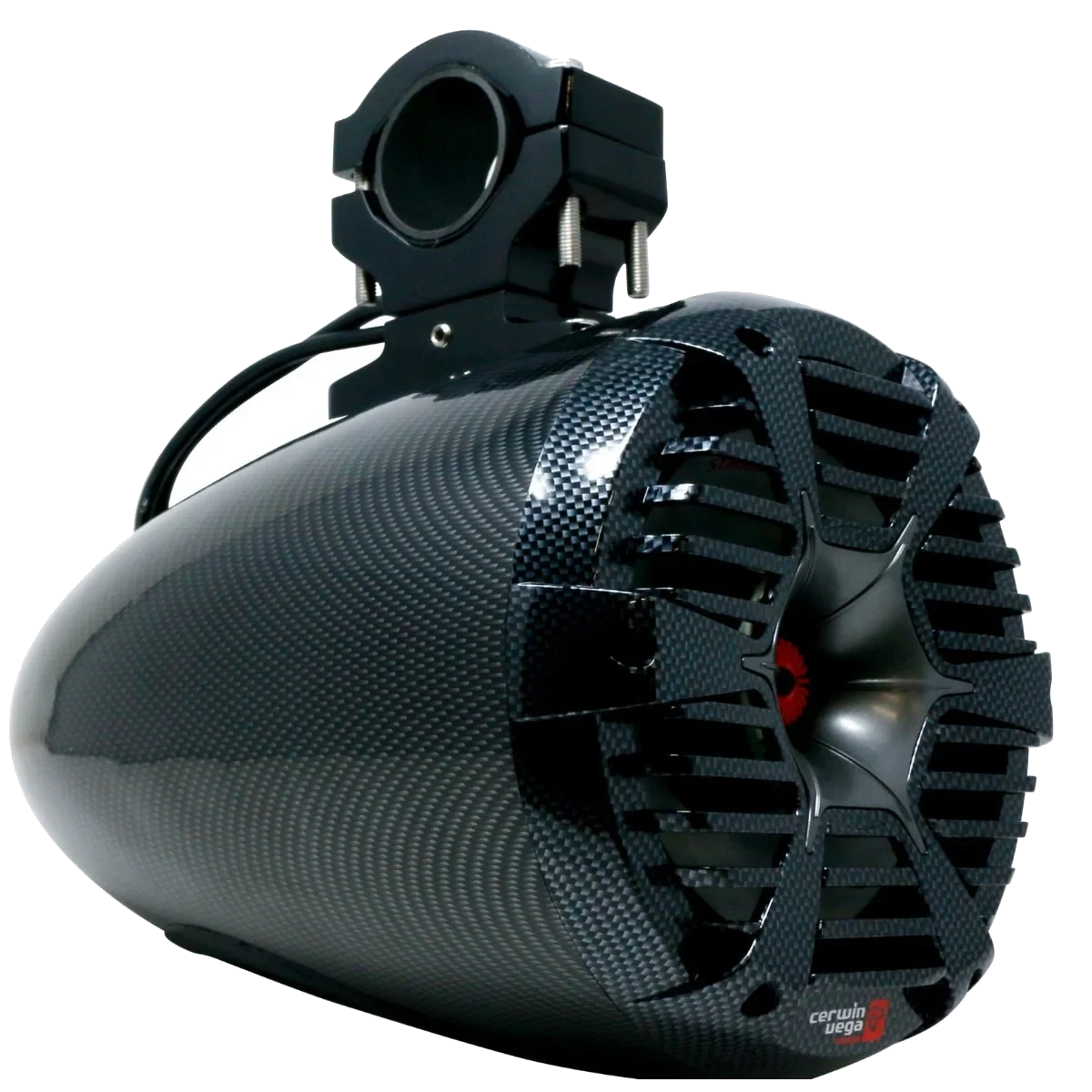 RPM STROKER Single 6.5" or 8" + 1" PRO Marine Tower Kit - Carbon Fiber/Black - 400W MAX / 200W RMS