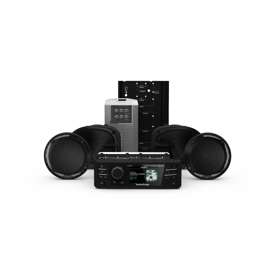 1998-2013 Harley-Davidson® Road Glide® Ultra Source Unit, 4 Speaker & Amp Kit (Gen-2)