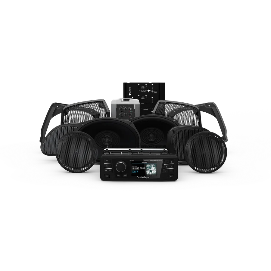 1998-2013 Harley-Davidson® Road Glide® Ultra Source Unit, 6 Speaker & Amp Kit (Gen-2)