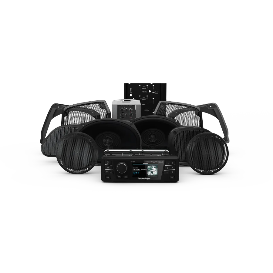 1998-2013 Harley-Davidson® Road Glide® Ultra Source Unit, 6 Speaker & Amp Kit (Gen-2)
