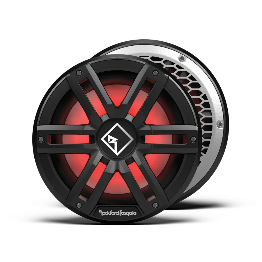 M2 10" DVC 2Ω Color Optix™ Infinite Baffle Marine Subwoofer: Black Gen-2