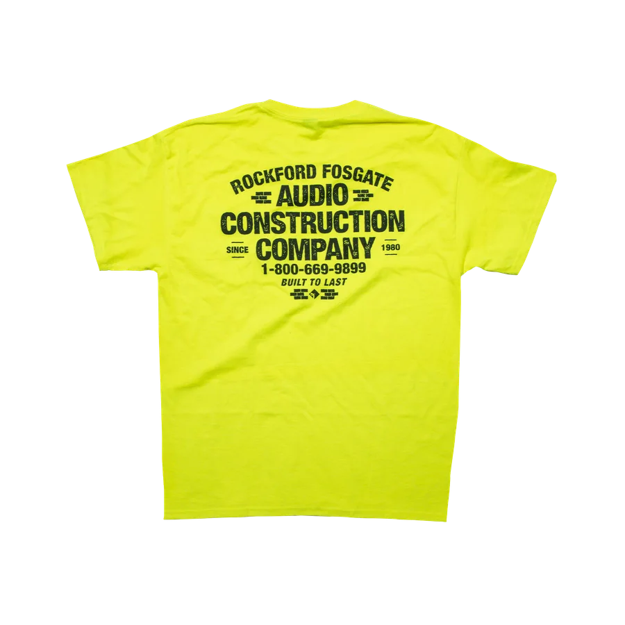 Yellow Pocket T-shirt w/ Audio Construction Graphic-M