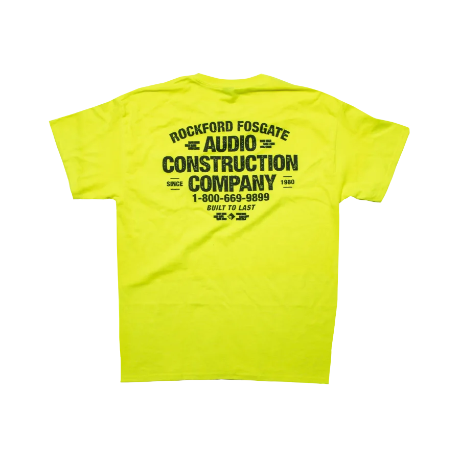 Yellow Pocket T-shirt w/ Audio Construction Graphic-M