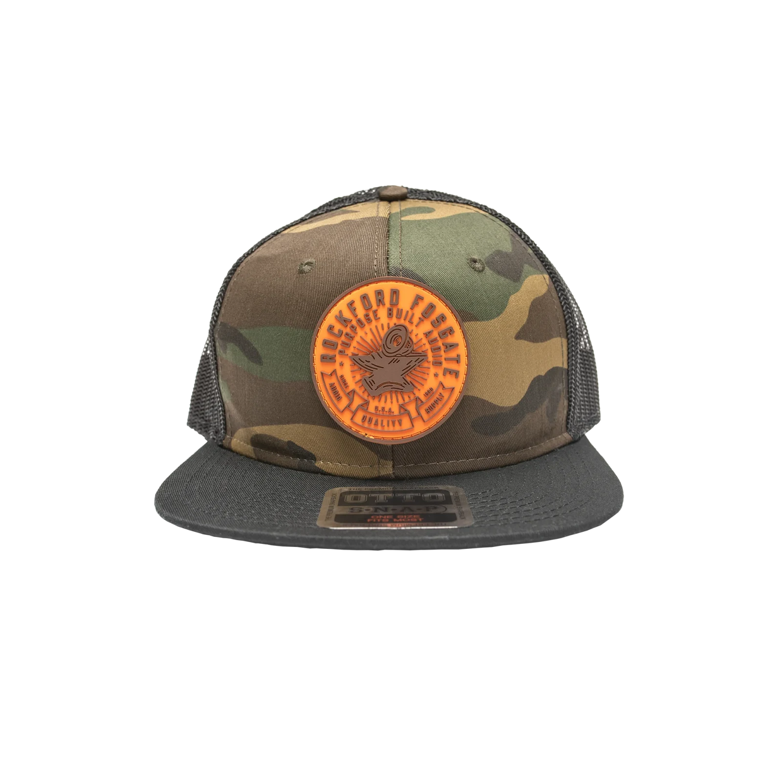 Camo Snapback Hat w/ Rubber Velcro Patch