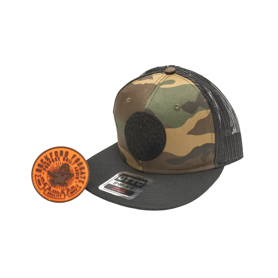 Camo Snapback Hat w/ Rubber Velcro Patch