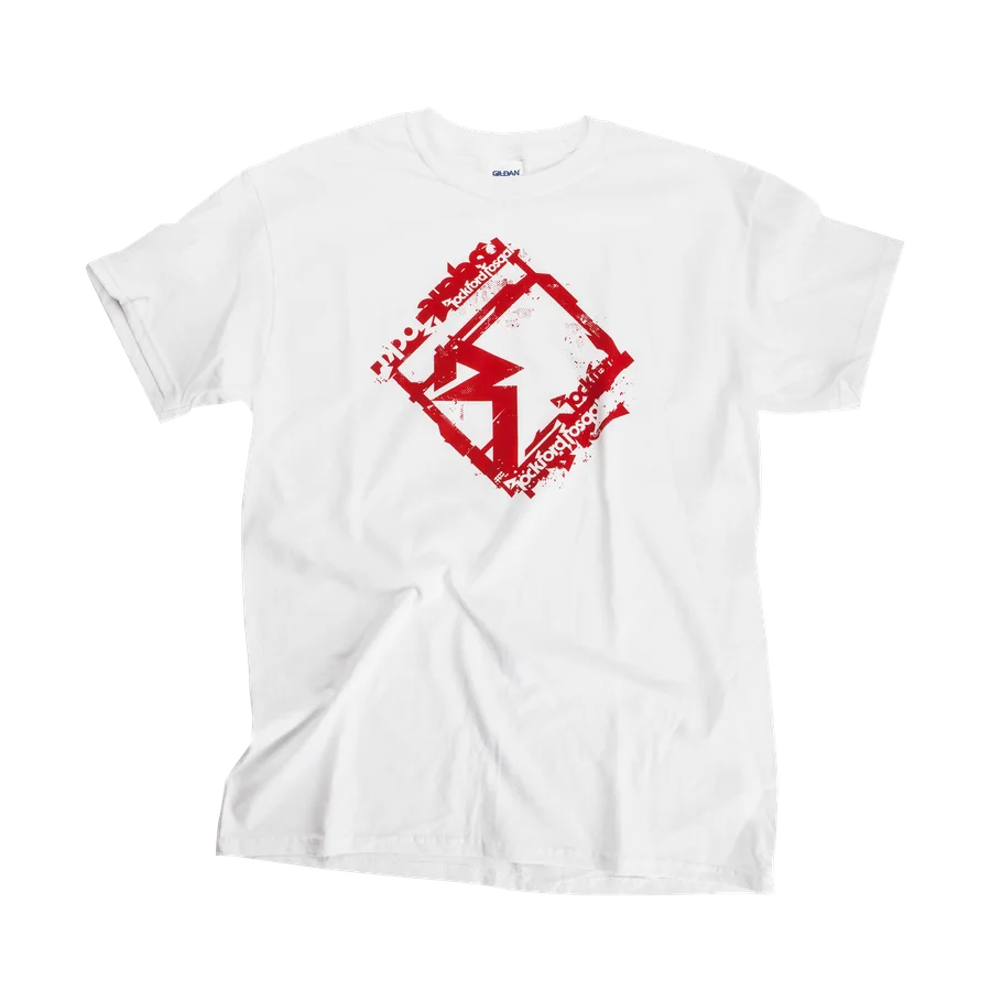White T-Shirt w/ Red and Black RF Graphic (L)
