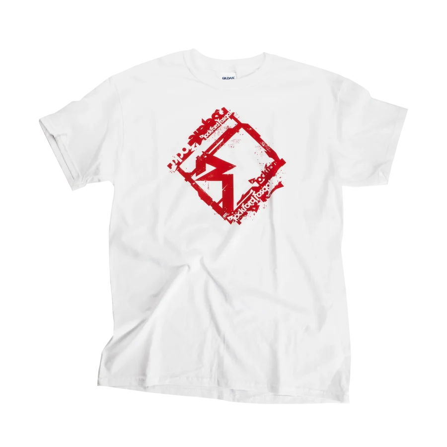 White T-Shirt w/ Red and Black RF Graphic (L)