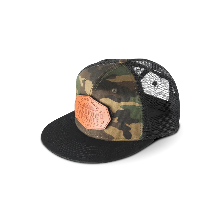 Camo Hat w/ Black Bill and Removable Velcro Patch