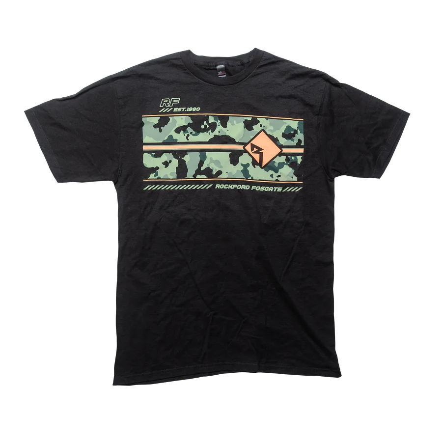 Black T-Shirt w/ Camo Print-L