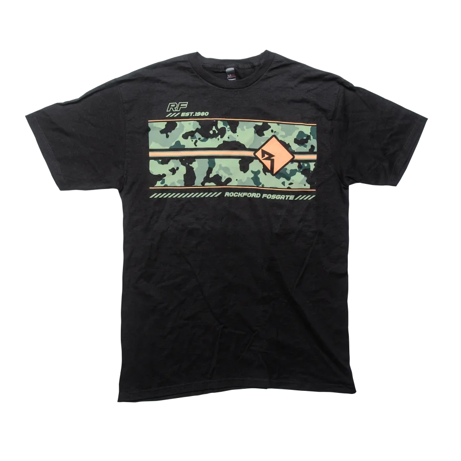 Black T-Shirt w/ Camo Print-L