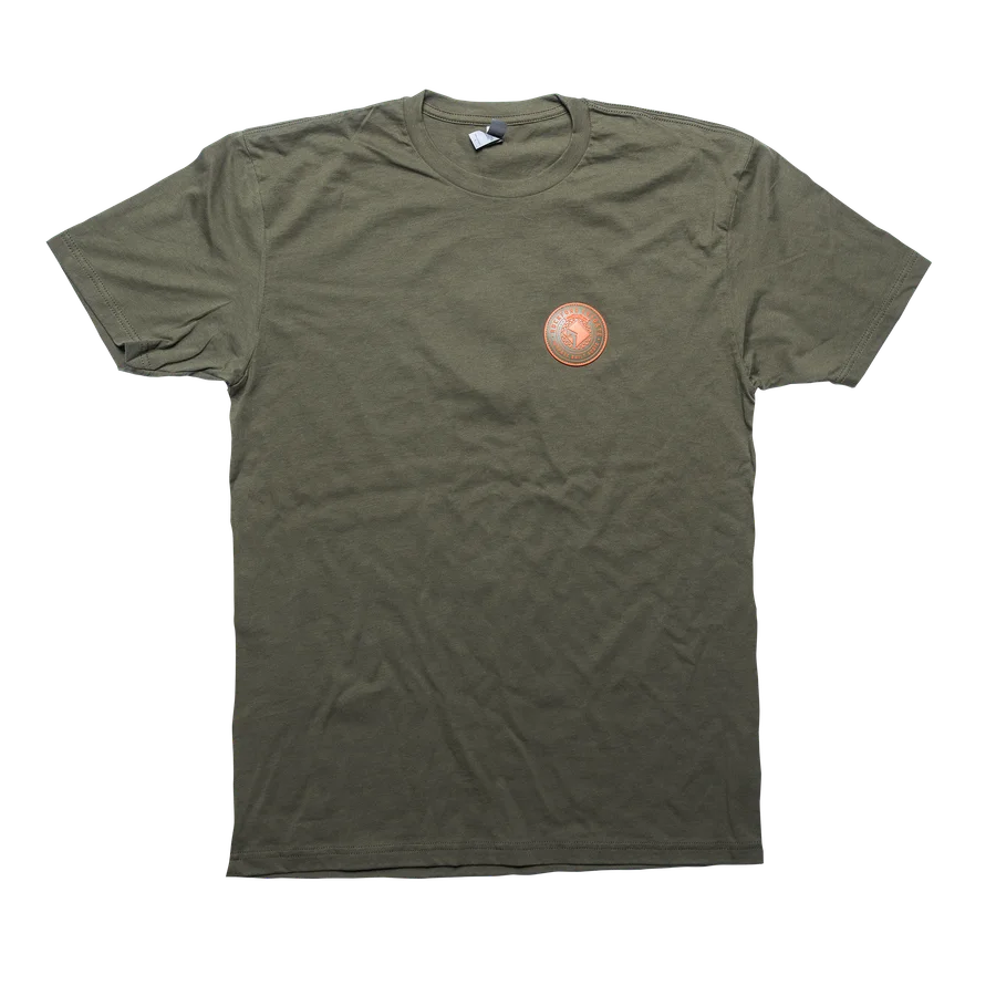 Military Green T-Shirt w/ Orange Rubber RF Patch-L