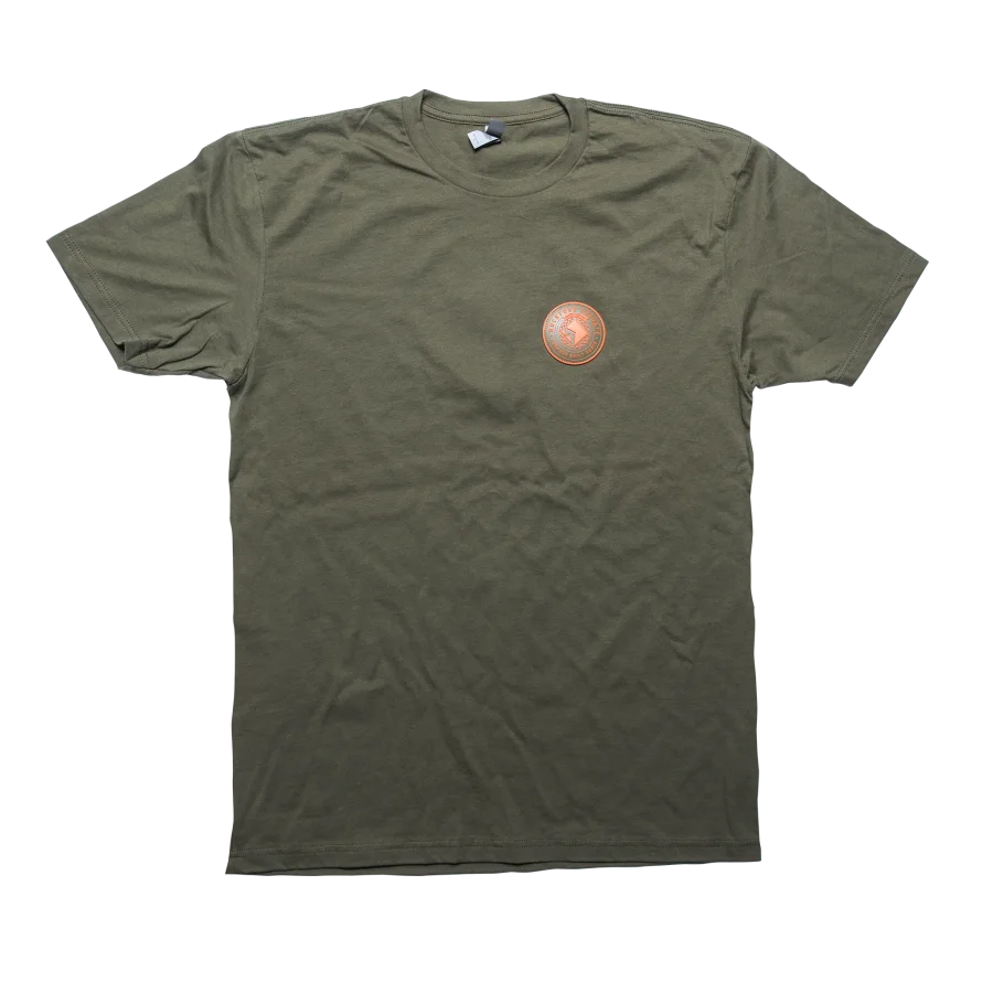 Military Green T-Shirt w/ Orange Rubber RF Patch-M