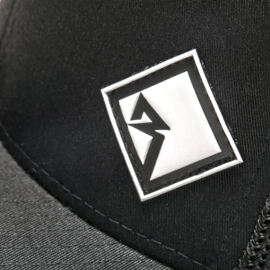 Black FlexFit Hat w/ White Rubber Diamond R Patch-L.XL