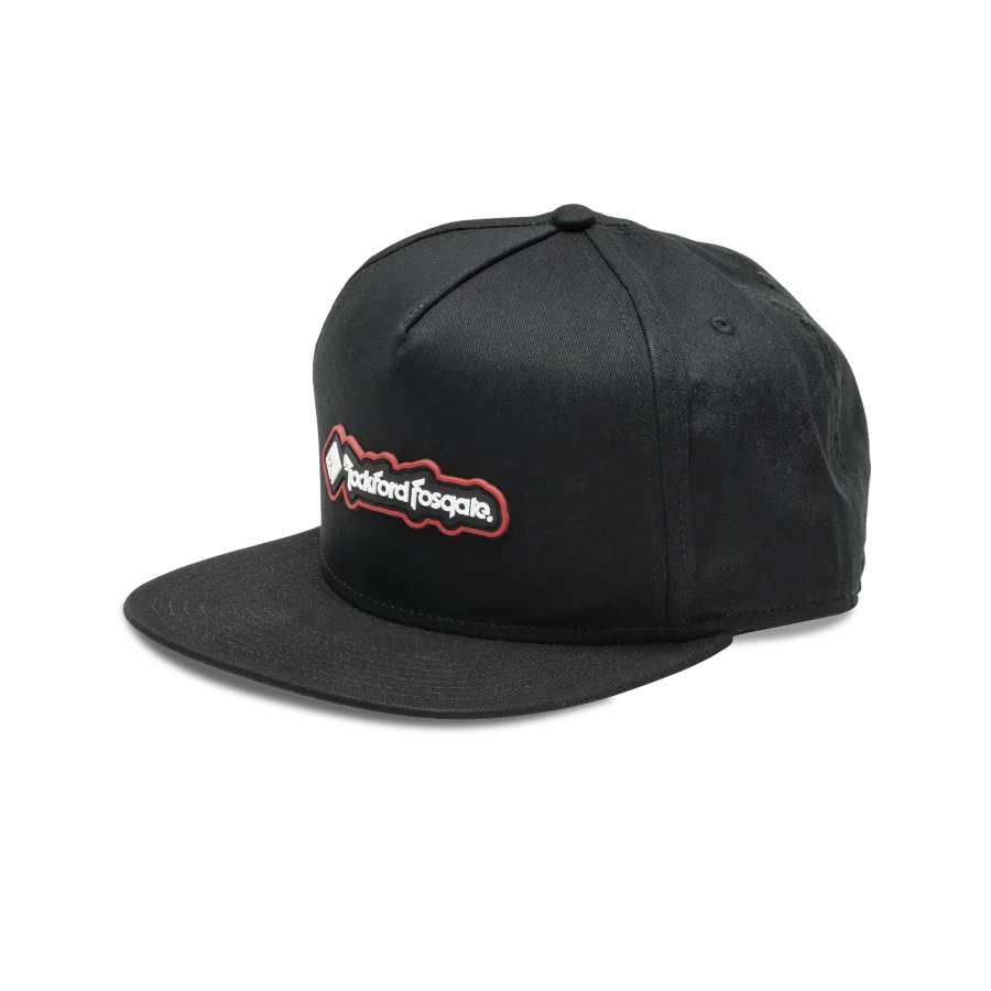 Black Snapback w/ Rubber Sewn-on Patch