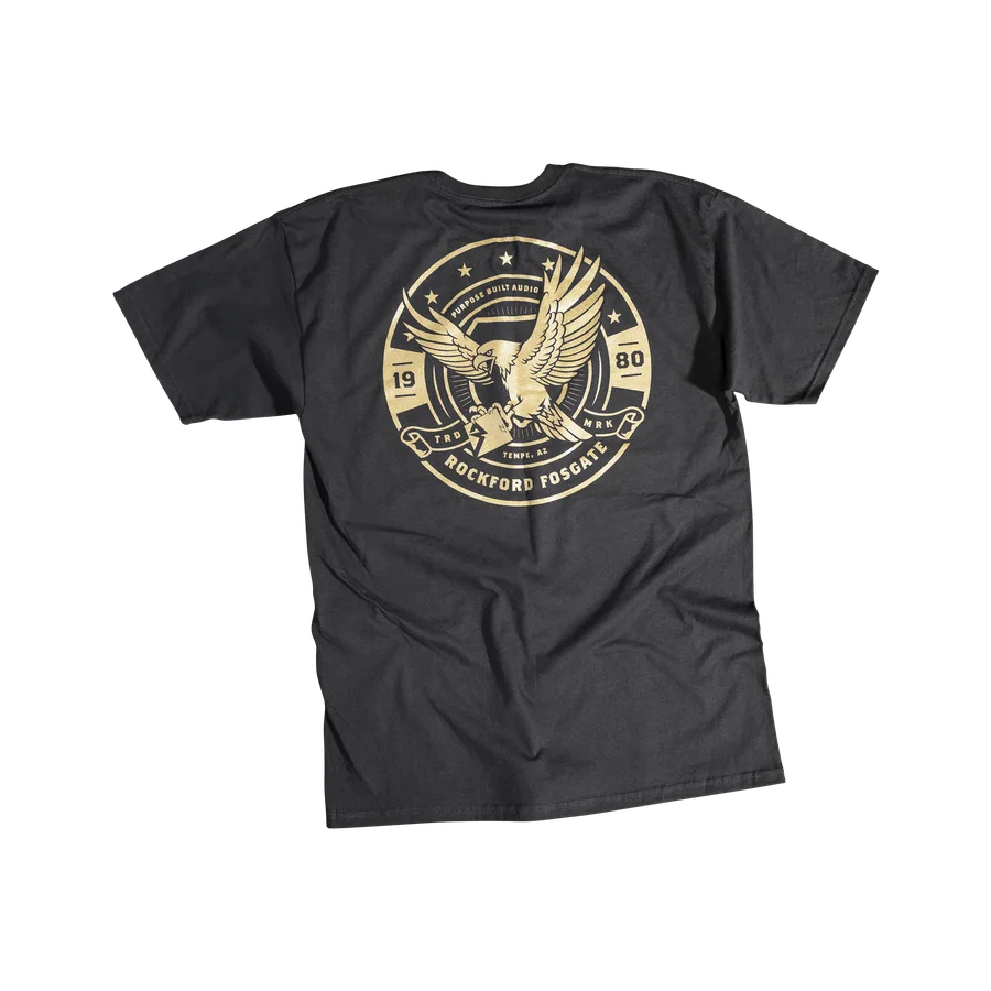 Black T-shirt w/ Gold Eagle RF Graphic-XL