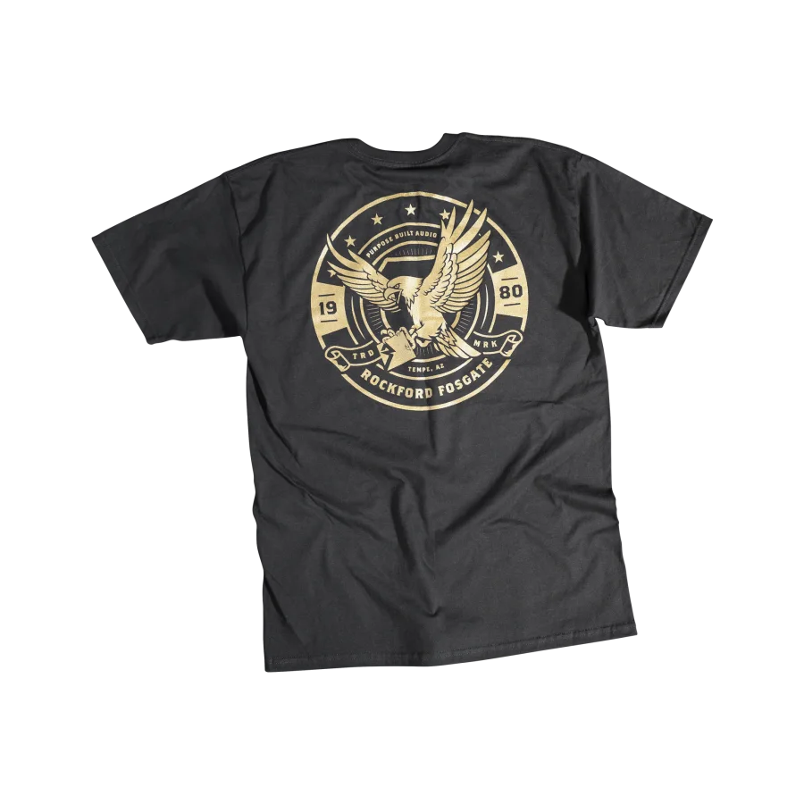 Black T-shirt w/ Gold Eagle RF Graphic-L