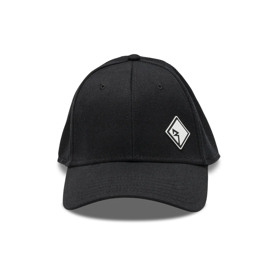 Black Flex-Fit Curved Bill w/ Rubber Sewn-on Patch – S/M