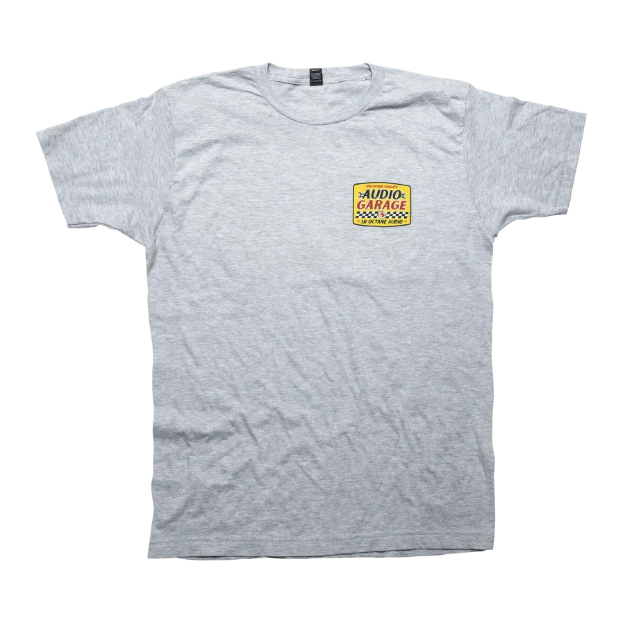 Gray T-Shirt w/ Audio Garage Graphic-XL