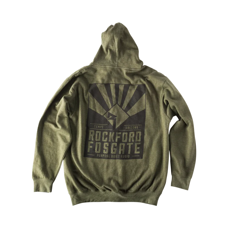 Army Green Zip up Hoodie w/ RF Graphic-L