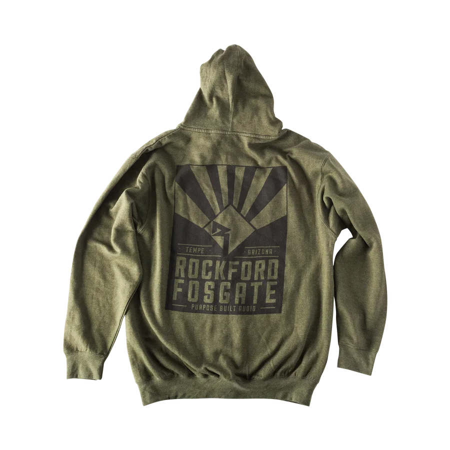 Army Green Zip up Hoodie w/ RF Graphic-XXL